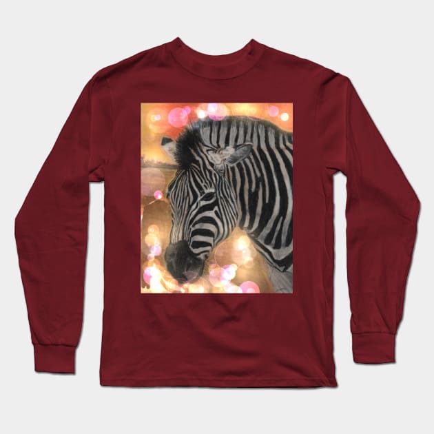 Zebra Long Sleeve T-Shirt by teenamarie23art